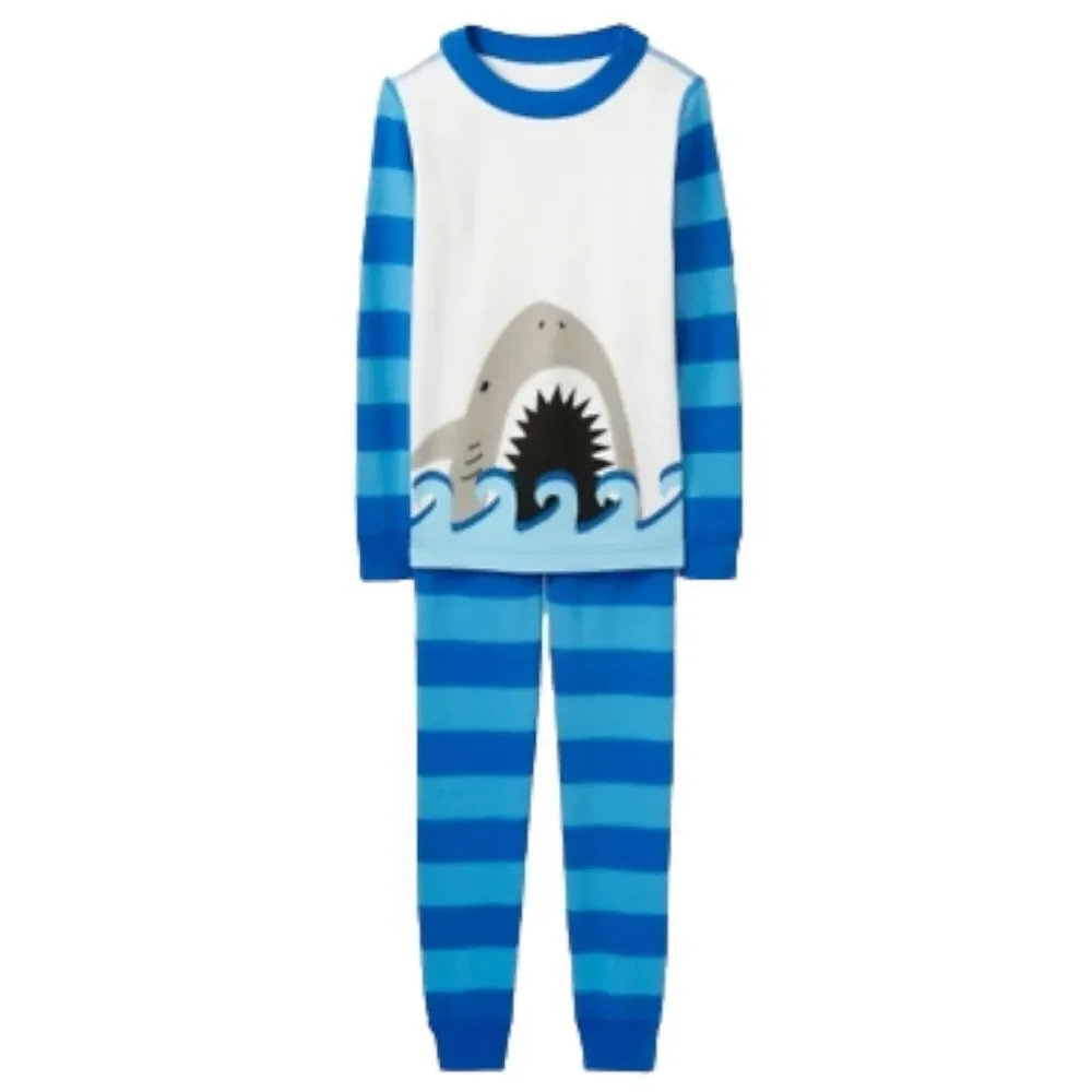 NWT HANNA ANDERSSON Big Smile Shark Long John Pajamas